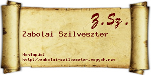 Zabolai Szilveszter névjegykártya